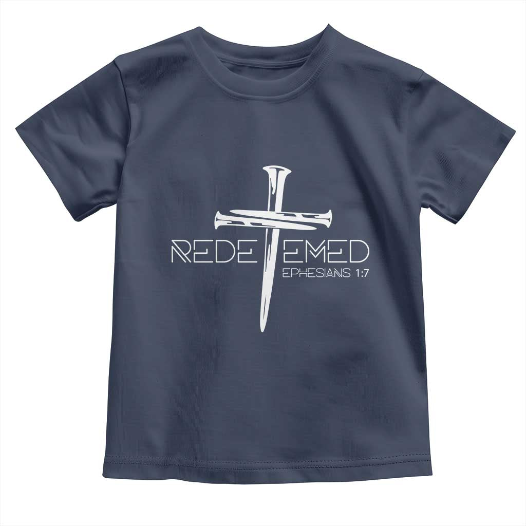 Redeemed Christian Vintage Ephesians Bible Verse Redemption Toddler T Shirt - Wonder Print Shop