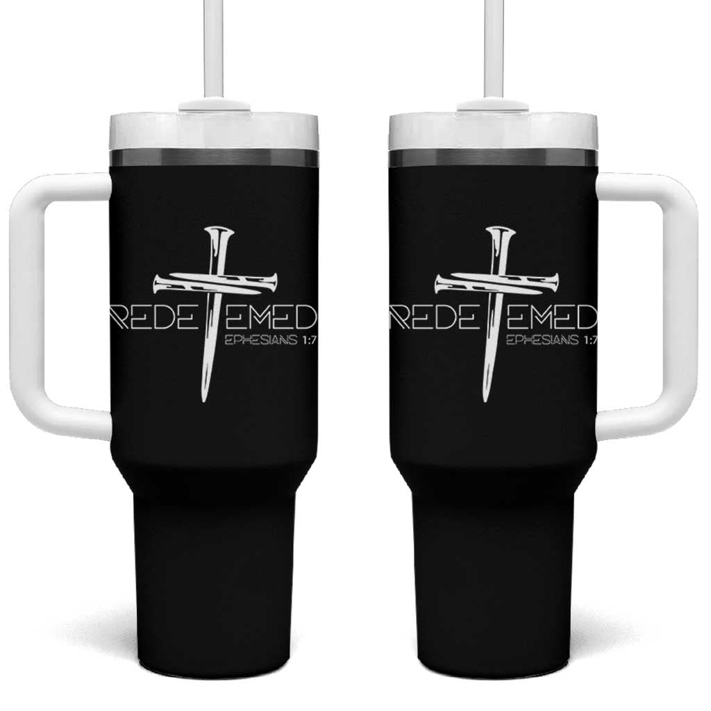 Redeemed Christian Vintage Ephesians Bible Verse Redemption Tumbler With Handle - Wonder Print Shop