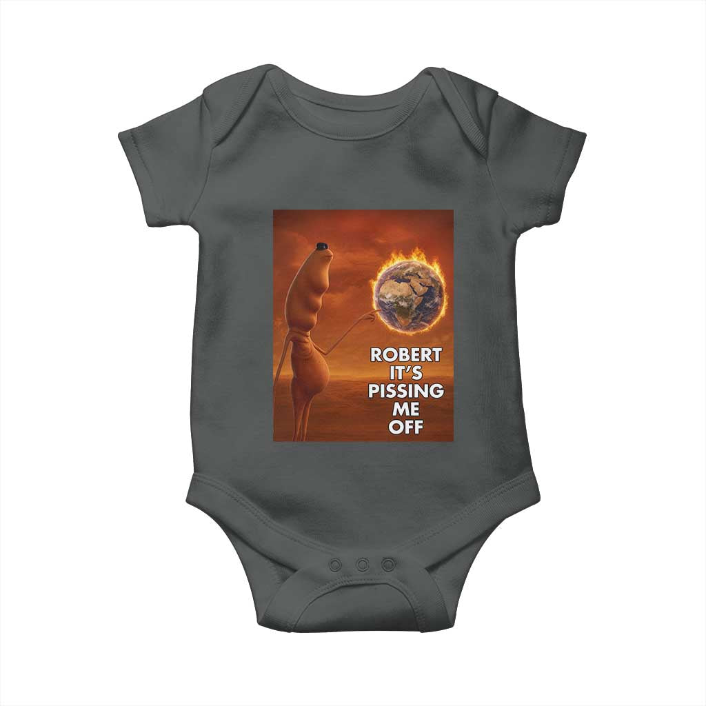 Funny Marcus Baby Onesie Robert Its Pissing Me Off Worm Meme - Wonder Print Shop