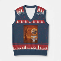 Funny Marcus V-Neck Knit Sweater Vest Robert Its Pissing Me Off Worm Meme - Wonder Print Shop