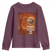 Funny Marcus Youth Sweatshirt Robert Its Pissing Me Off Worm Meme - Wonder Print Shop