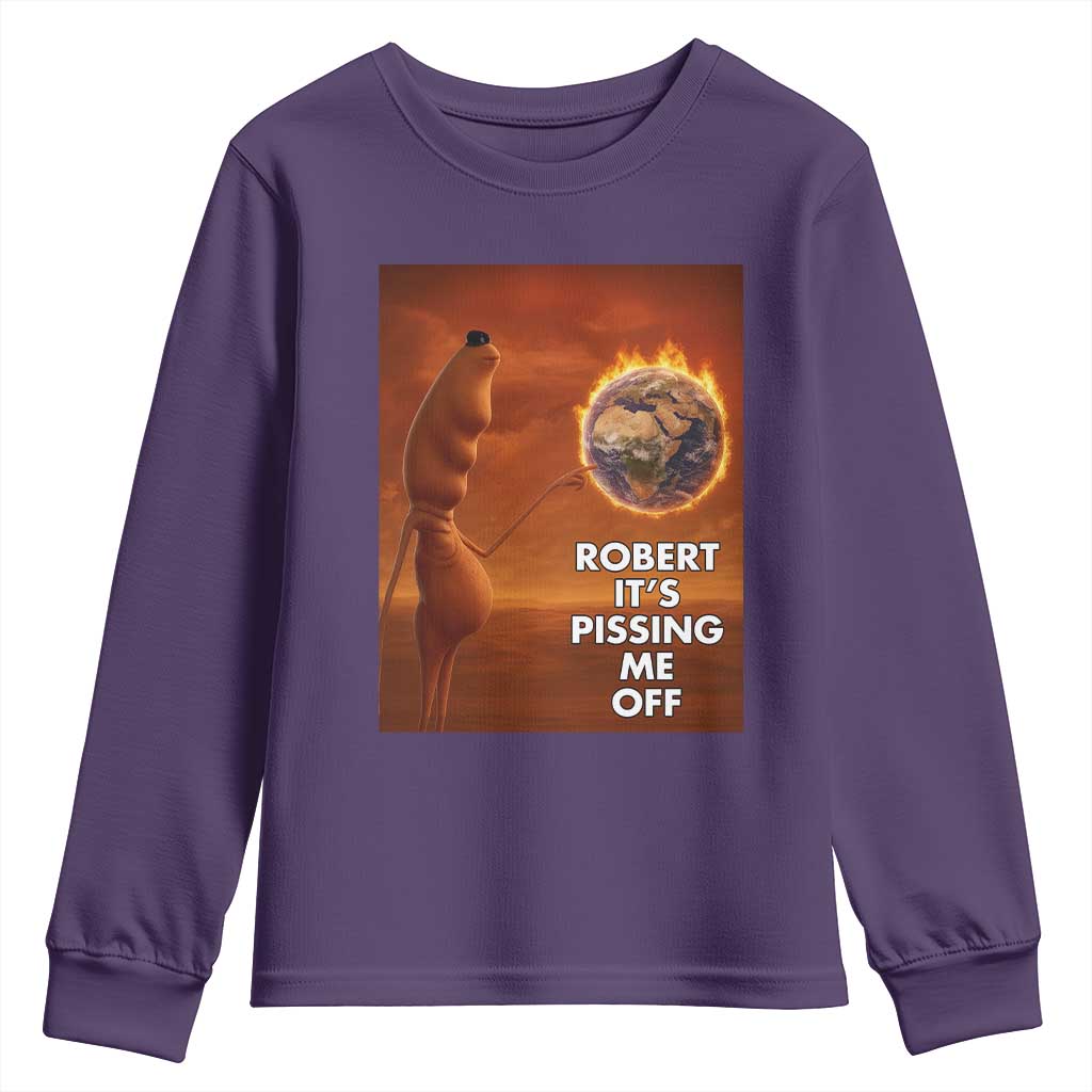 Funny Marcus Youth Sweatshirt Robert Its Pissing Me Off Worm Meme - Wonder Print Shop