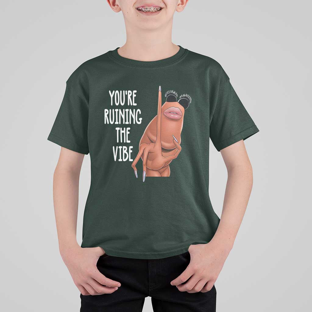 Funny Marcus T Shirt For Kid You Are Ruining The Vibe Worm Meme - Wonder Print Shop