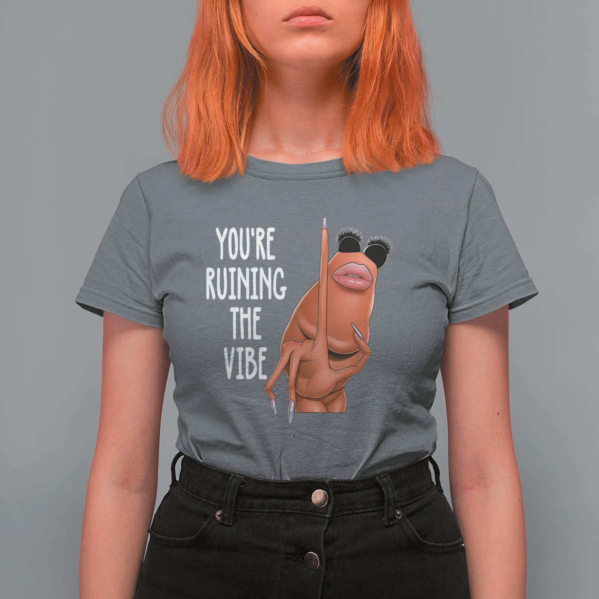 Funny Marcus T Shirt For Women You Are Ruining The Vibe Worm Meme - Wonder Print Shop
