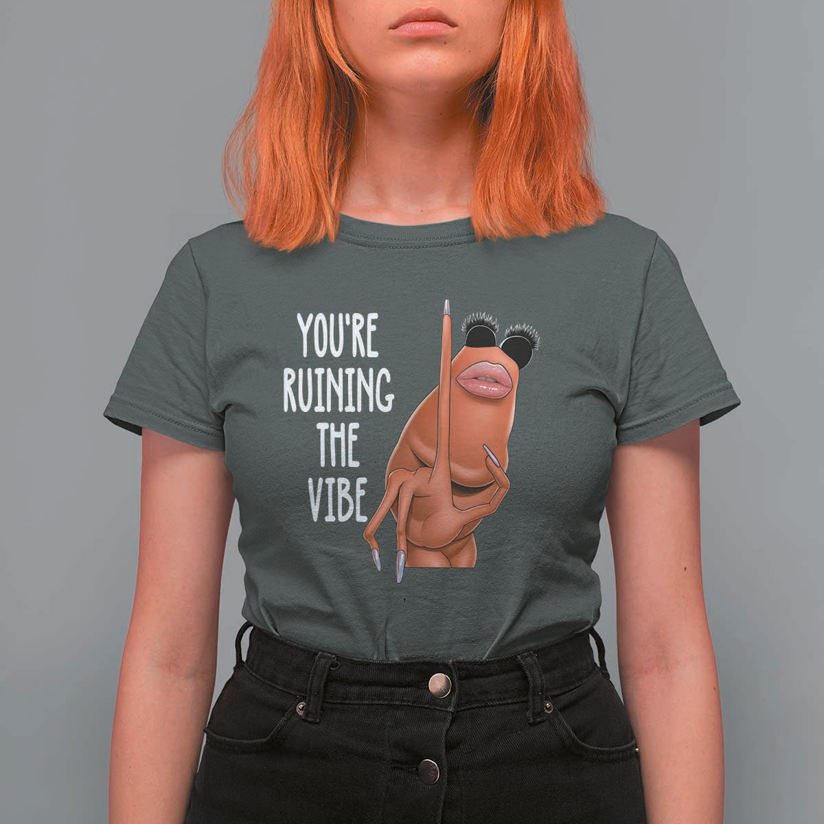 Funny Marcus T Shirt For Women You Are Ruining The Vibe Worm Meme - Wonder Print Shop