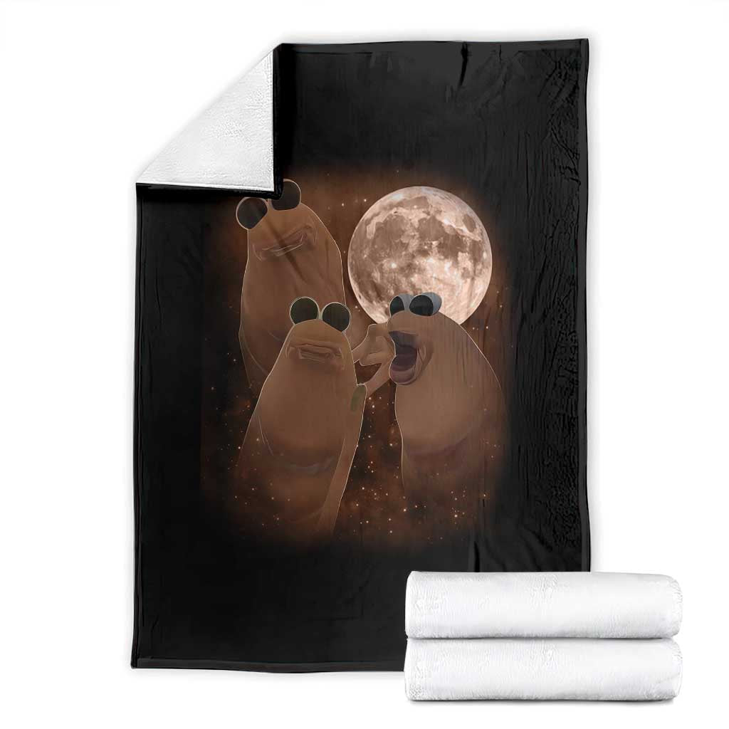 Three Marcus The Worm Moon Throw Blanket Funny Weird Cursed Meme - Wonder Print Shop