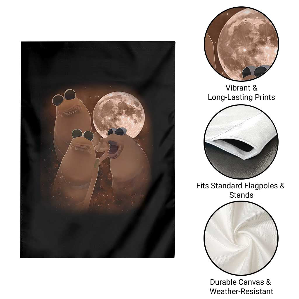 Three Marcus The Worm Moon Garden Flag Funny Weird Cursed Meme - Wonder Print Shop