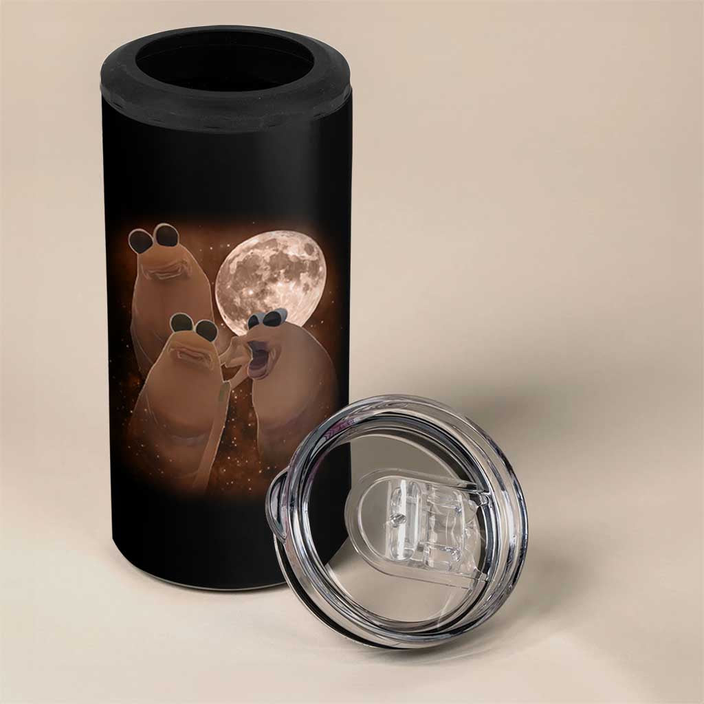 Three Marcus The Worm Moon 4 in 1 Can Cooler Tumbler Funny Weird Cursed Meme - Wonder Print Shop