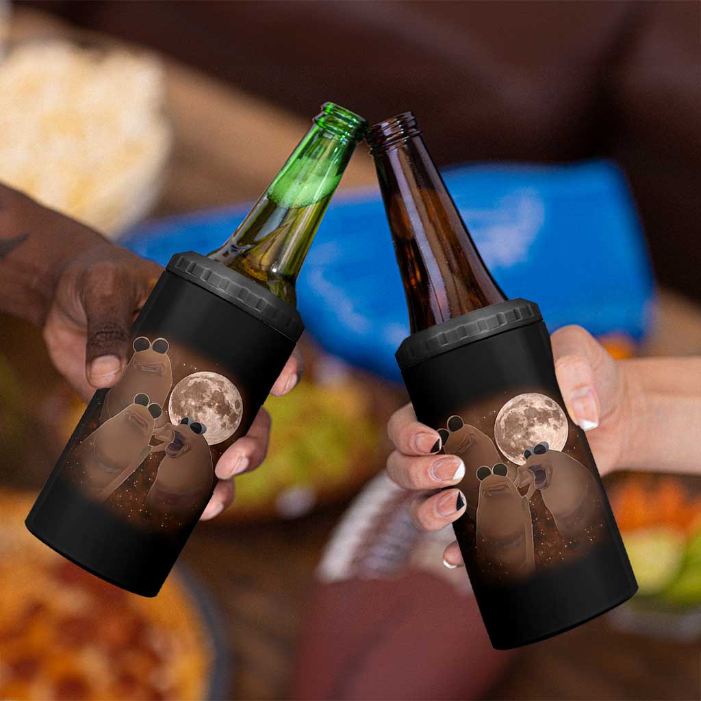 Three Marcus The Worm Moon 4 in 1 Can Cooler Tumbler Funny Weird Cursed Meme - Wonder Print Shop