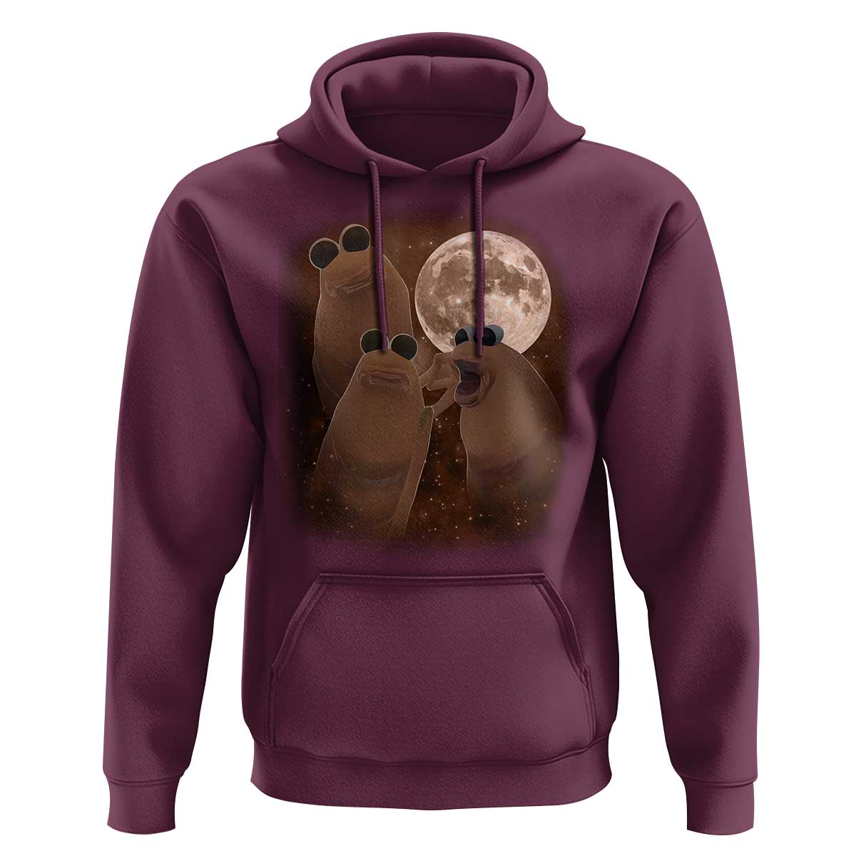Three Marcus The Worm Moon Hoodie Funny Weird Cursed Meme - Wonder Print Shop