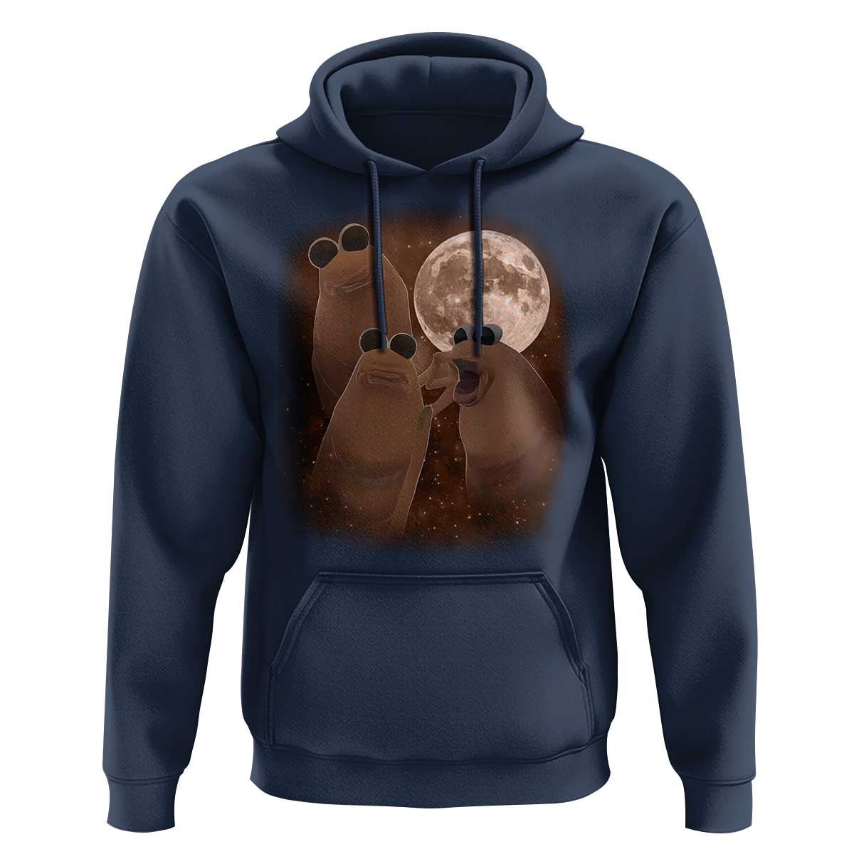 Three Marcus The Worm Moon Hoodie Funny Weird Cursed Meme - Wonder Print Shop