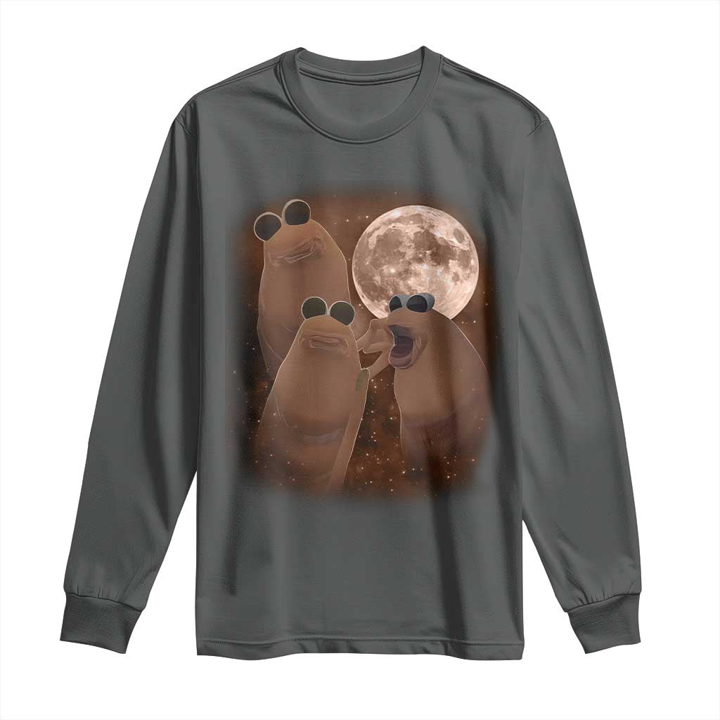 Three Marcus The Worm Moon Long Sleeve Shirt Funny Weird Cursed Meme - Wonder Print Shop