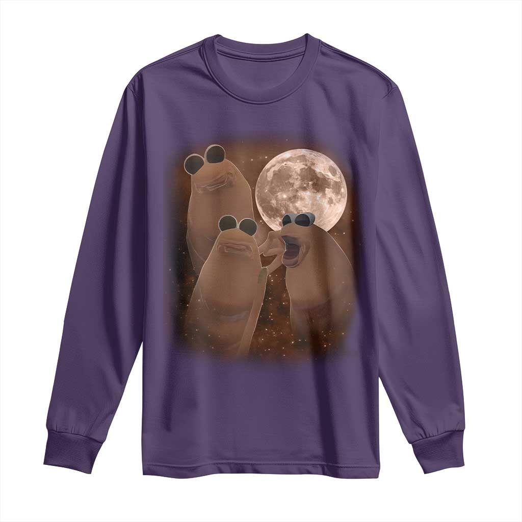 Three Marcus The Worm Moon Long Sleeve Shirt Funny Weird Cursed Meme - Wonder Print Shop