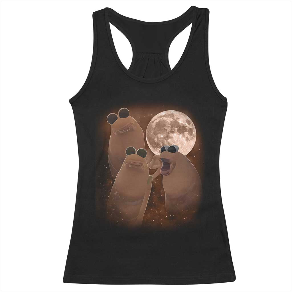 Three Marcus The Worm Moon Racerback Tank Top Funny Weird Cursed Meme - Wonder Print Shop