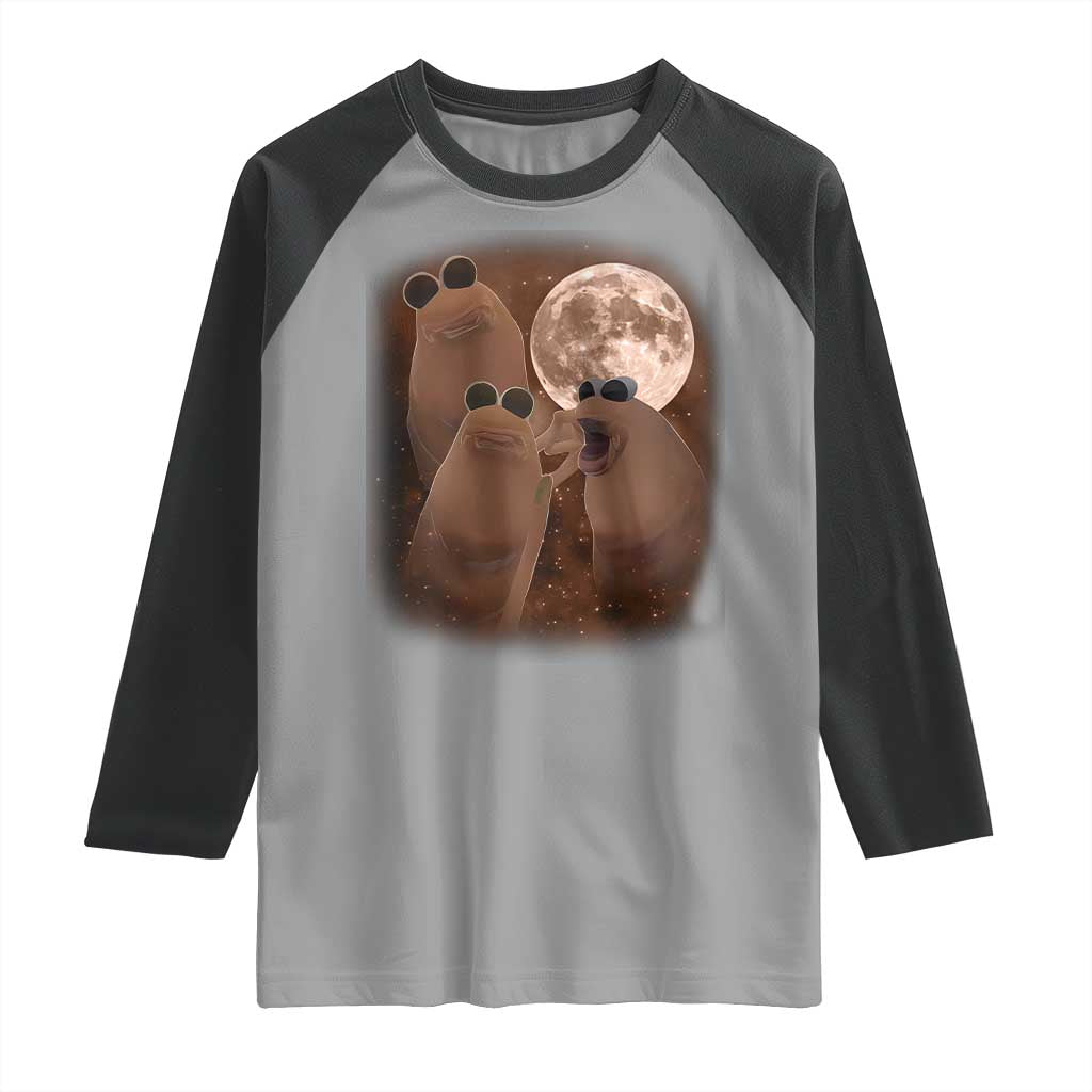 Three Marcus The Worm Moon Raglan Shirt Funny Weird Cursed Meme - Wonder Print Shop
