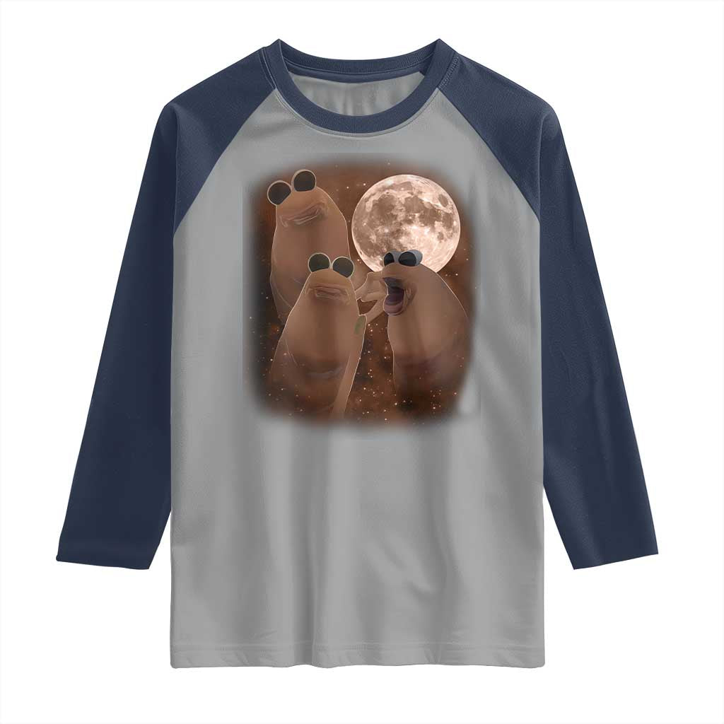 Three Marcus The Worm Moon Raglan Shirt Funny Weird Cursed Meme - Wonder Print Shop