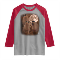 Three Marcus The Worm Moon Raglan Shirt Funny Weird Cursed Meme - Wonder Print Shop