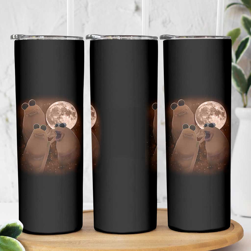 Three Marcus The Worm Moon Skinny Tumbler Funny Weird Cursed Meme - Wonder Print Shop