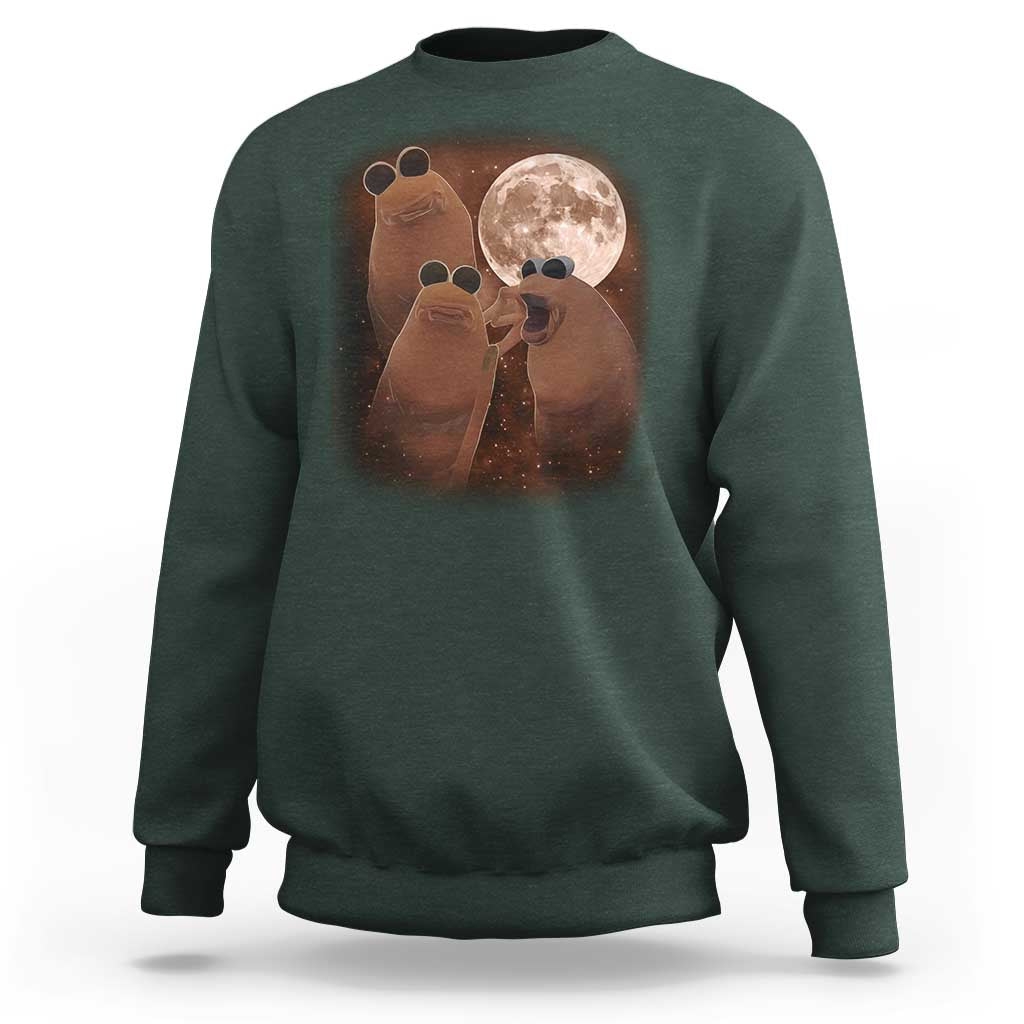 Three Marcus The Worm Moon Sweatshirt Funny Weird Cursed Meme - Wonder Print Shop