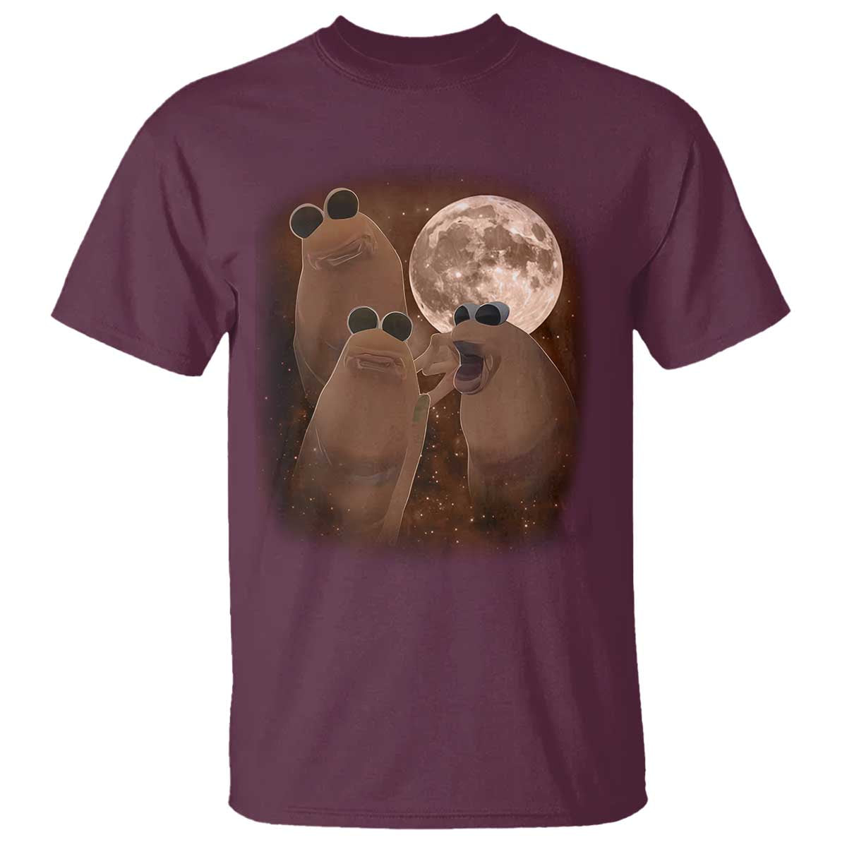 Three Marcus The Worm Moon T Shirt Funny Weird Cursed Meme - Wonder Print Shop