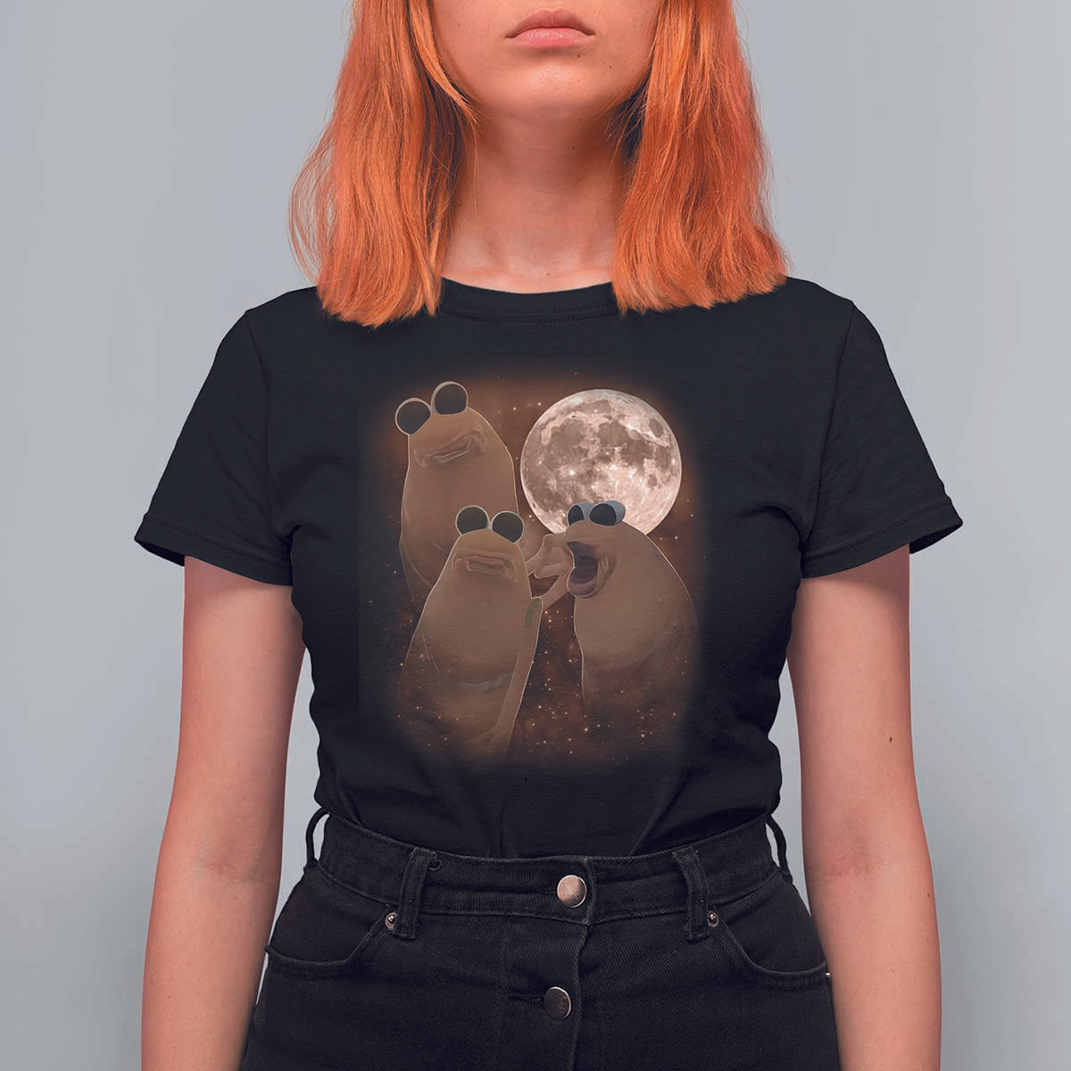 Three Marcus The Worm Moon T Shirt For Women Funny Weird Cursed Meme - Wonder Print Shop