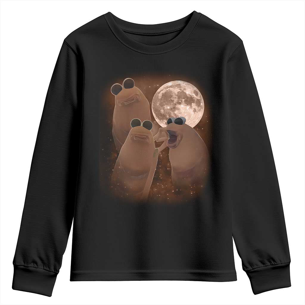 Three Marcus The Worm Moon Youth Sweatshirt Funny Weird Cursed Meme - Wonder Print Shop