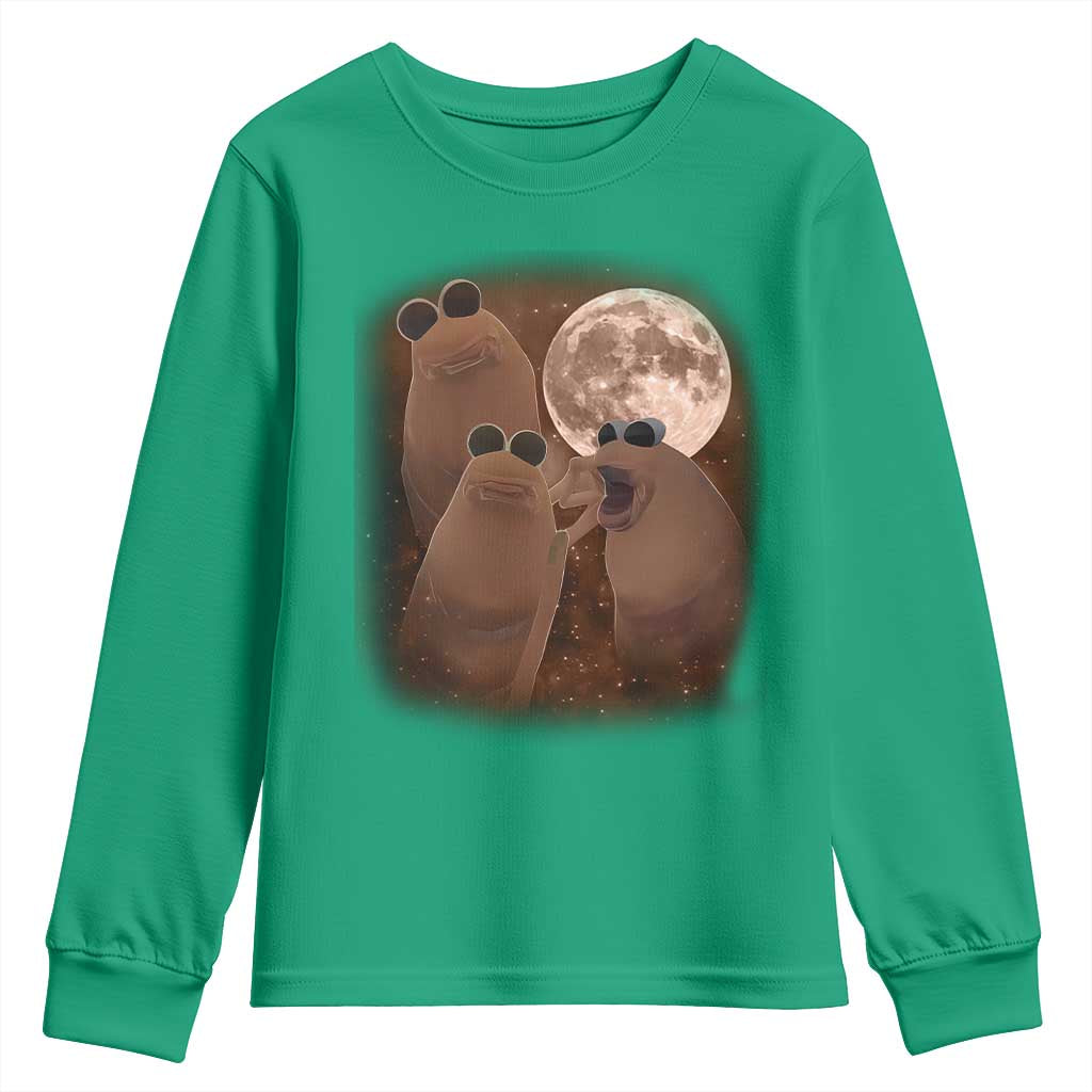 Three Marcus The Worm Moon Youth Sweatshirt Funny Weird Cursed Meme - Wonder Print Shop