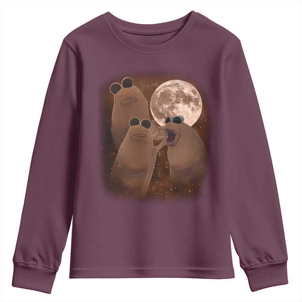 Three Marcus The Worm Moon Youth Sweatshirt Funny Weird Cursed Meme - Wonder Print Shop