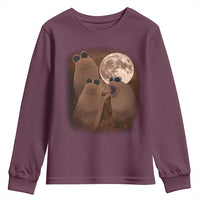 Three Marcus The Worm Moon Youth Sweatshirt Funny Weird Cursed Meme - Wonder Print Shop