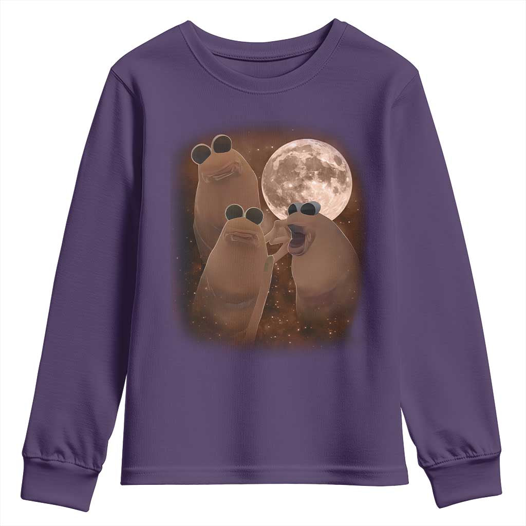 Three Marcus The Worm Moon Youth Sweatshirt Funny Weird Cursed Meme - Wonder Print Shop