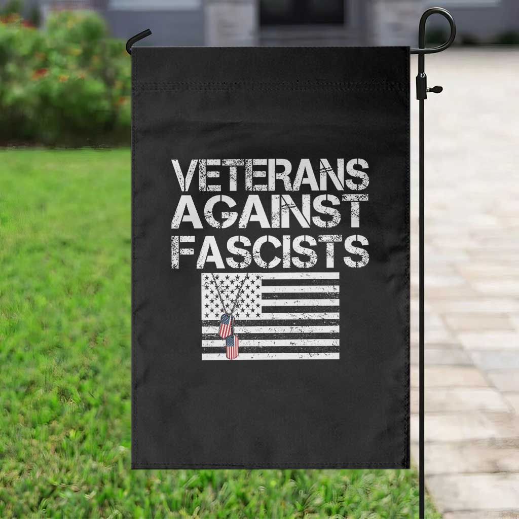 Veterans Against Fascists Garden Flag Patriotic Soldier Vintage American Flag Dog Tag - Wonder Print Shop
