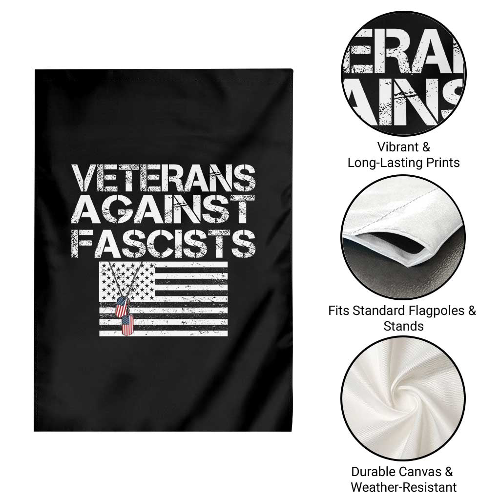 Veterans Against Fascists Garden Flag Patriotic Soldier Vintage American Flag Dog Tag - Wonder Print Shop