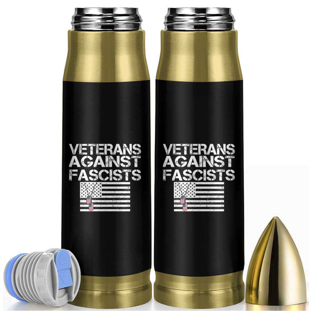 Veterans Against Fascists Bullet Tumbler Patriotic Soldier Vintage American Flag Dog Tag - Wonder Print Shop