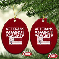 Veterans Against Fascists Ceramic Ornament Patriotic Soldier Vintage American Flag Dog Tag - Wonder Print Shop