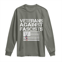 Veterans Against Fascists Long Sleeve Shirt Patriotic Soldier Vintage American Flag Dog Tag - Wonder Print Shop