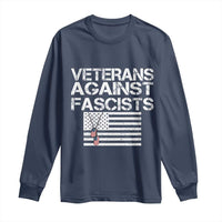 Veterans Against Fascists Long Sleeve Shirt Patriotic Soldier Vintage American Flag Dog Tag - Wonder Print Shop