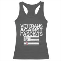 Veterans Against Fascists Racerback Tank Top Patriotic Soldier Vintage American Flag Dog Tag - Wonder Print Shop