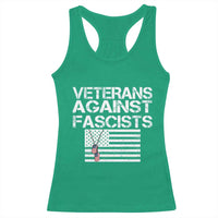 Veterans Against Fascists Racerback Tank Top Patriotic Soldier Vintage American Flag Dog Tag - Wonder Print Shop