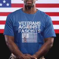 Veterans Against Fascists T Shirt Patriotic Soldier Vintage American Flag Dog Tag - Wonder Print Shop