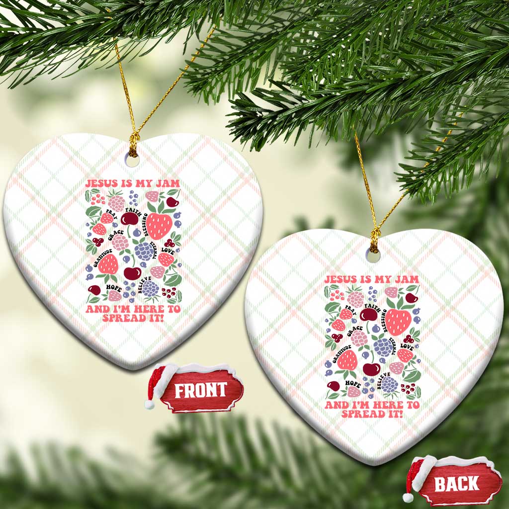 Jesus Is My Jam And I Am Here To Spread It Ceramic Ornament Christian Faith - Wonder Print Shop