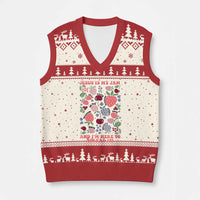 Jesus Is My Jam And I Am Here To Spread It V-Neck Knit Sweater Vest Christian Faith - Wonder Print Shop