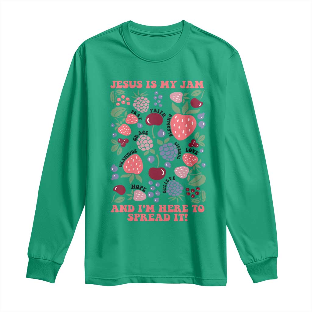 Jesus Is My Jam And I Am Here To Spread It Long Sleeve Shirt Christian Faith - Wonder Print Shop