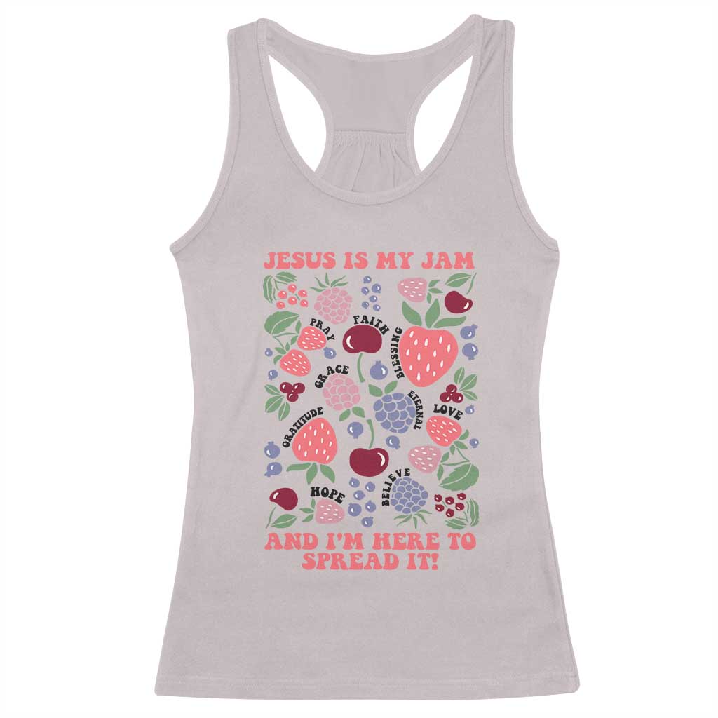 Jesus Is My Jam And I Am Here To Spread It Racerback Tank Top Christian Faith - Wonder Print Shop