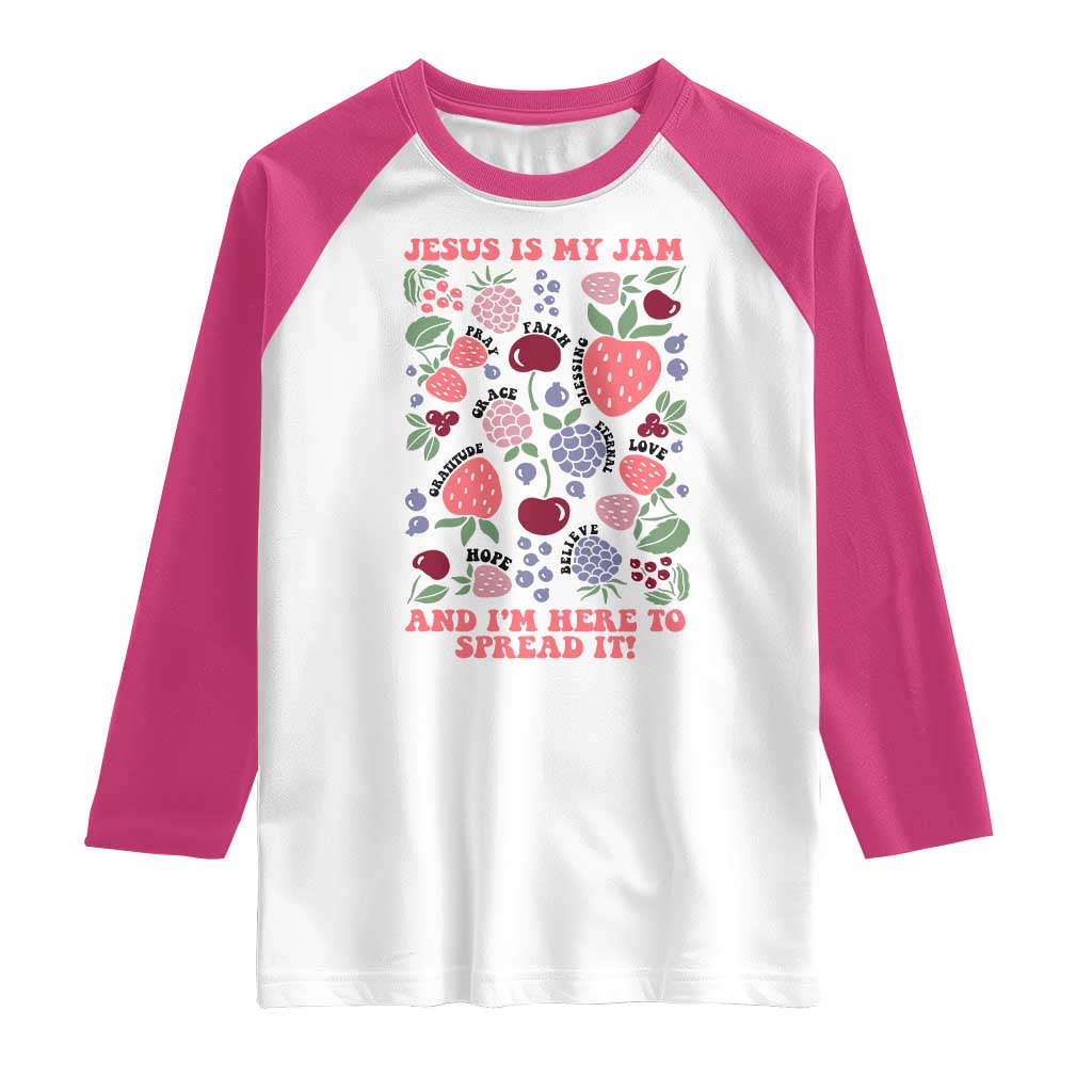 Jesus Is My Jam And I Am Here To Spread It Raglan Shirt Christian Faith - Wonder Print Shop
