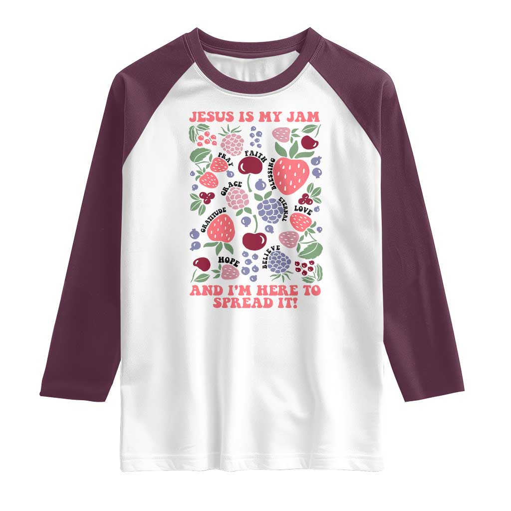 Jesus Is My Jam And I Am Here To Spread It Raglan Shirt Christian Faith - Wonder Print Shop