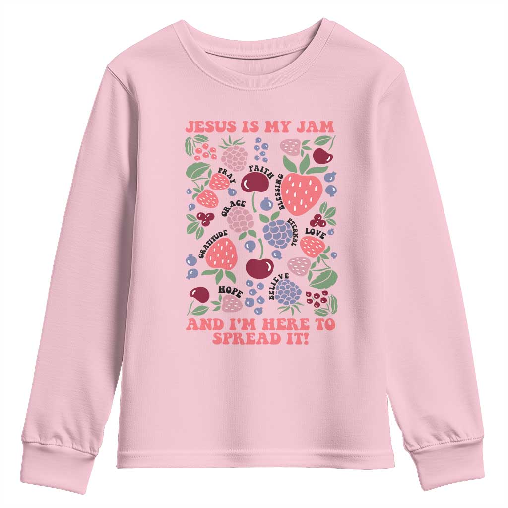 Jesus Is My Jam And I Am Here To Spread It Youth Sweatshirt Christian Faith - Wonder Print Shop