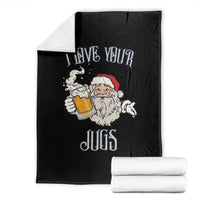 Funny Christmas Beers Couple Throw Blanket I Love Your Jugs Santa Beers Drinker - Wonder Print Shop