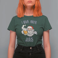 Funny Christmas Beers Couple T Shirt For Women I Love Your Jugs Santa Beers Drinker - Wonder Print Shop