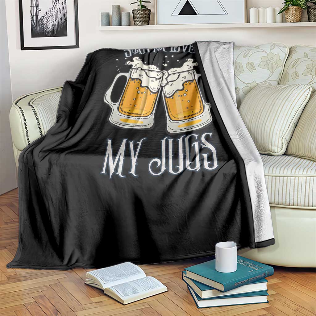 Funny Christmas Beers Couple Throw Blanket Santa Loves My Jugs Beers Drinker - Wonder Print Shop
