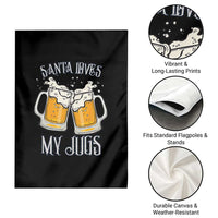 Funny Christmas Beers Couple Garden Flag Santa Loves My Jugs Beers Drinker - Wonder Print Shop